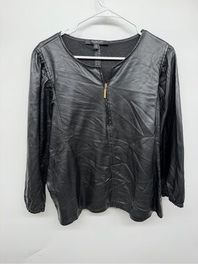 Marc New York Black Faux Leather Zip Jacket